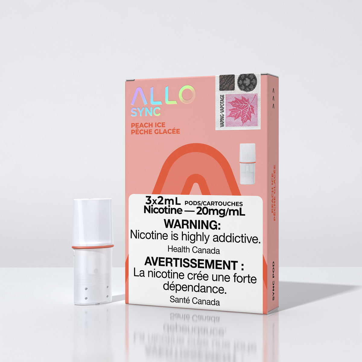 Allo sync peach ice 20mg/mL pods