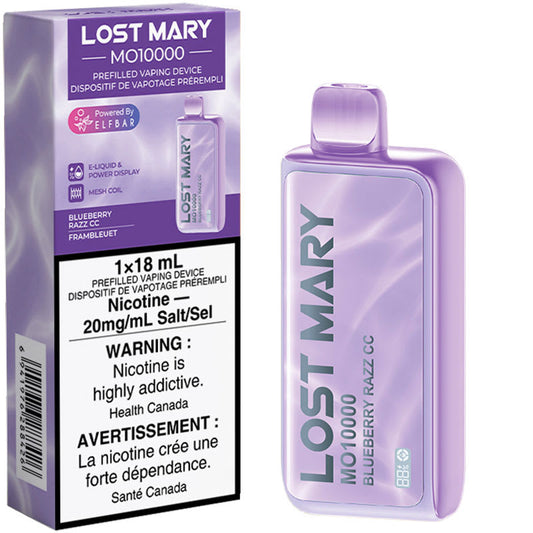 Lost Mary MO10000 Blueberry razz cc 20mg/mL disposable