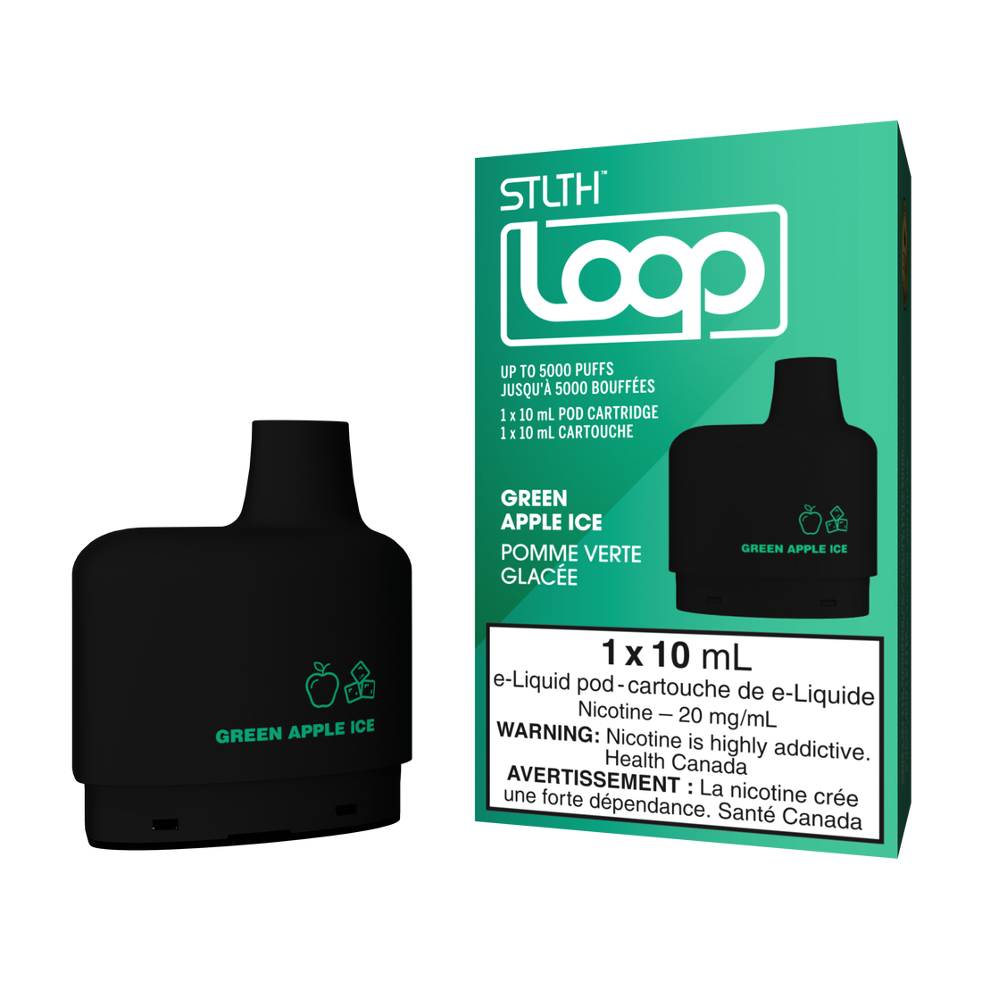 Stlth loop Pod Green apple  ice 20mg/ml 10ml