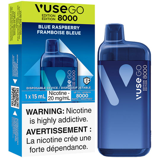Vuse go 8000 blue raspberry 20mg/mL disposable