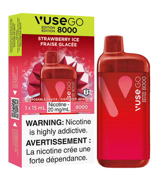 Vuse go 8000 strawberry ice 20mg/mL disposable