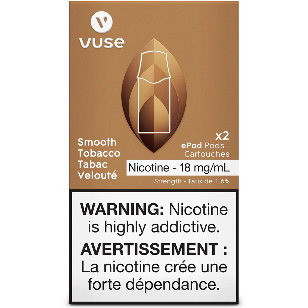 Vuse epod smooth tobacco 18mg/mL ×2