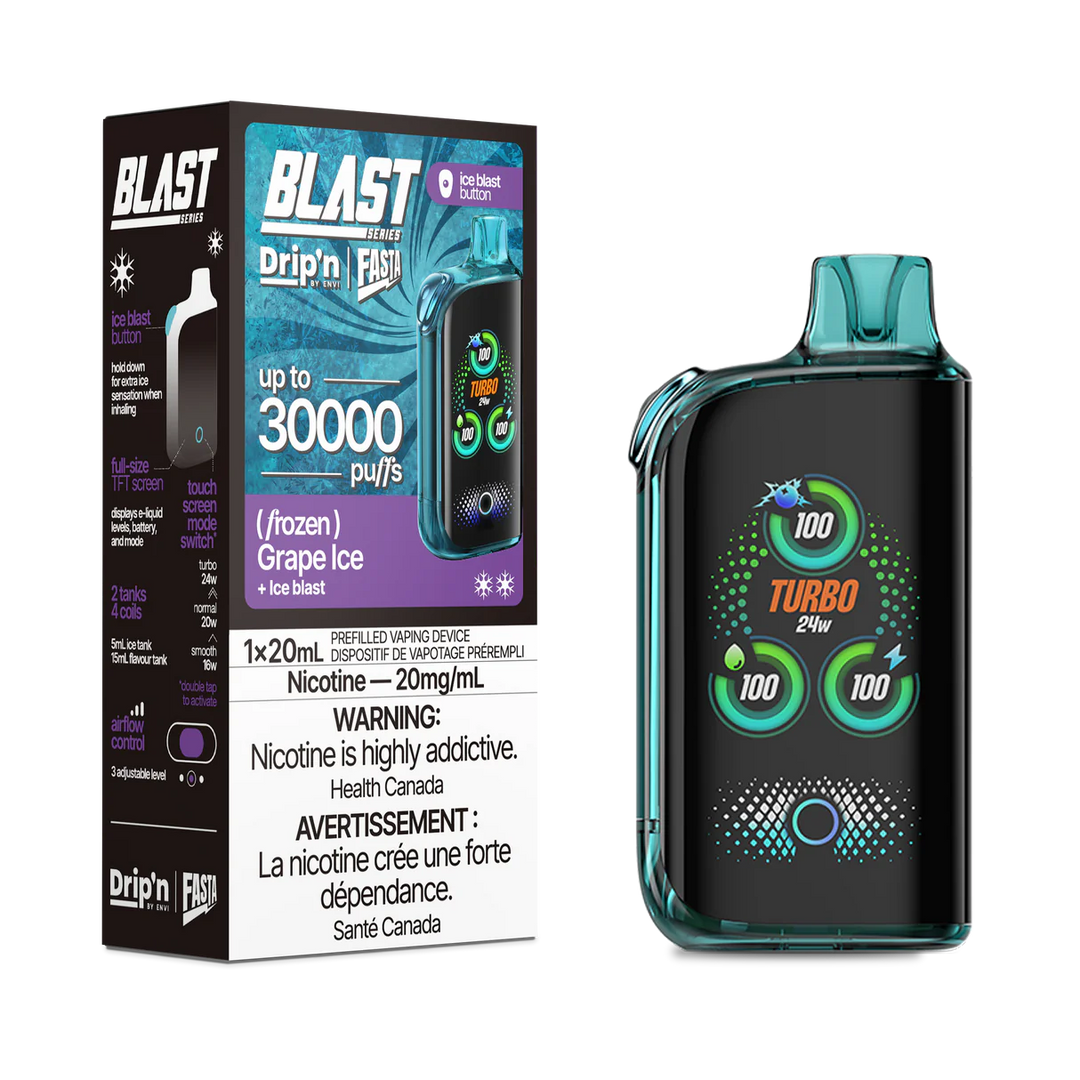 Drip’n fasta 30k puffs Grape Ice disposable vape 20mg (Provincial)