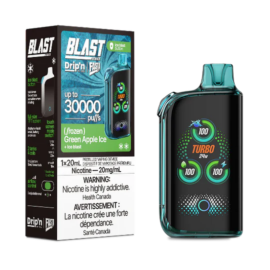 Drip’n fasta 30k puffs Green Apple Ice disposable vape 20mg (Provincial)