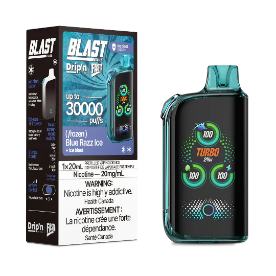 Drip’n fasta 30k puffs Blue Razz Ice disposable vape 20mg (Provincial)