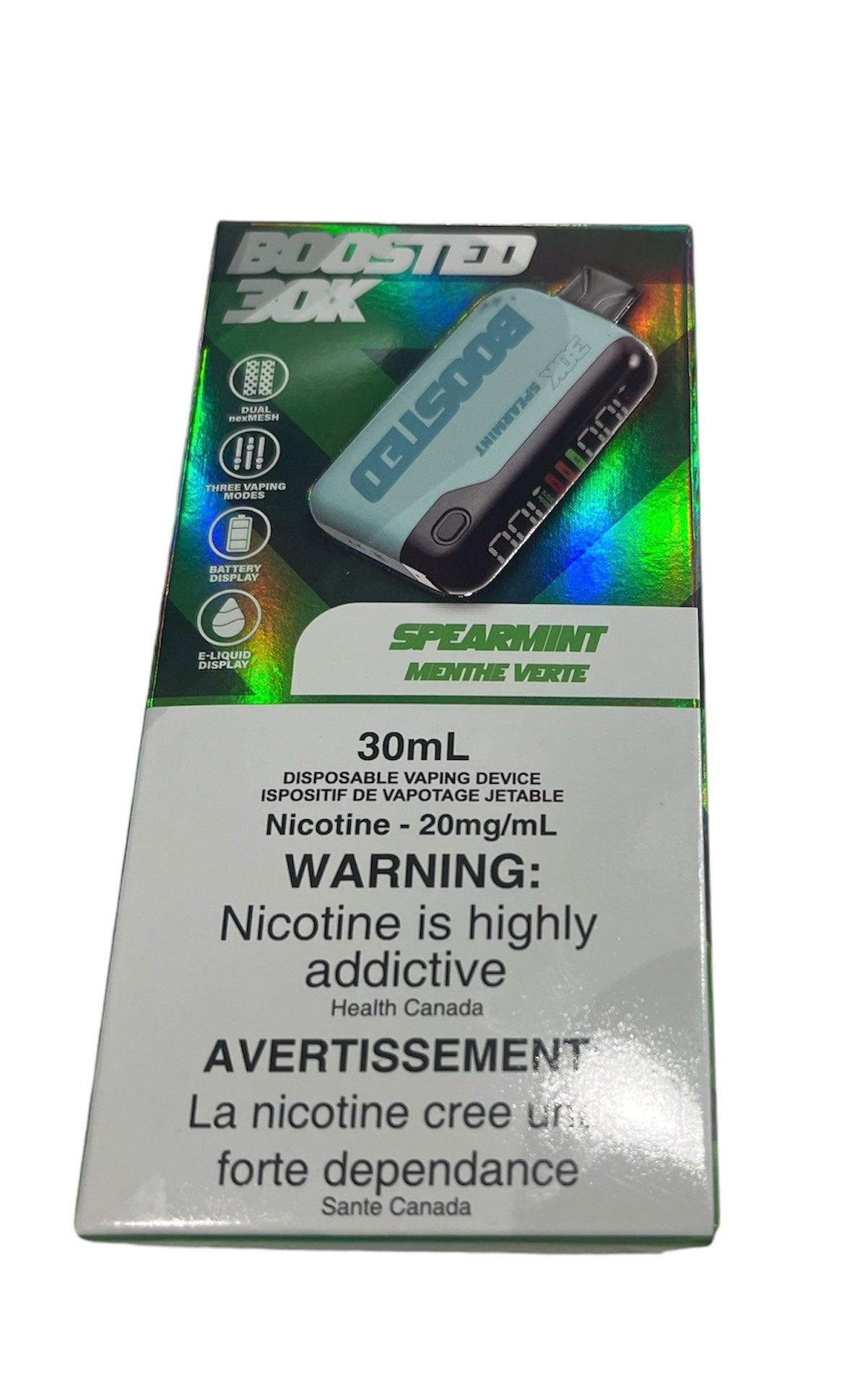 Boosted 30k Spearmint 20mg disposable provincial