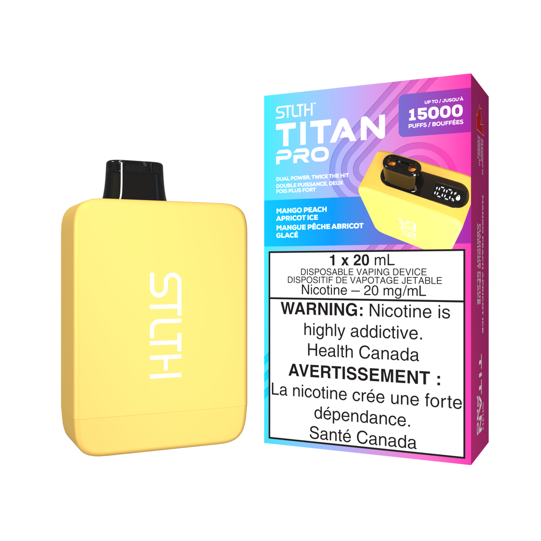 Stlth Titan Pro 15k Mango peach apricot ice 20mg/mL disposable (provincial)