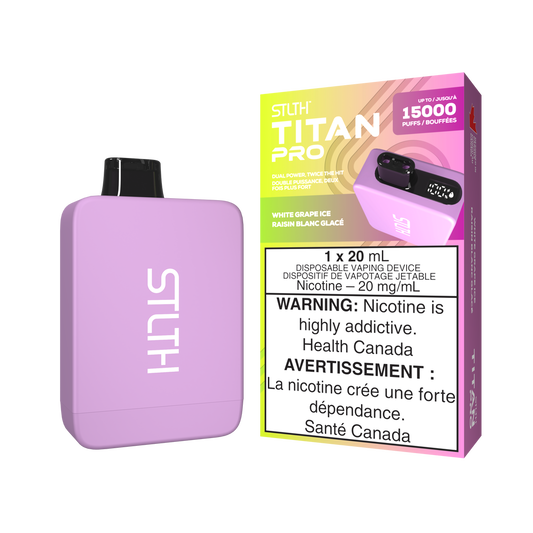 Stlth Titan Pro 15k White grape ice 20mg/mL disposable (provincial)