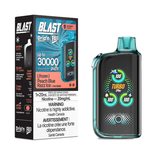 Drip’n fasta 30k puffs Peach Blue Razz Ice Disposable 20mg (Provincial)
