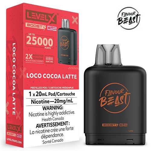 Flavour Beast LevelX Boost pod 25K Loco Cocoa Latte 20mg/ml (Provincial)