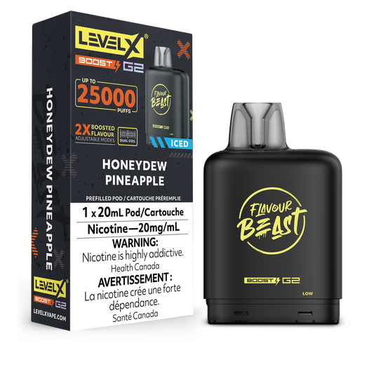Flavour Beast LevelX pod Boost 25k Honeydew Pineapple Iced 20mg/ml (Provincial)