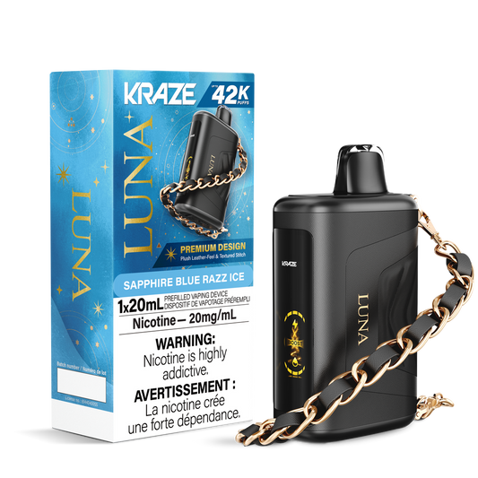 Kraze LUNA 42K - Sapphire Blue Razz Ice 20mg/ml disposable (Provincial)