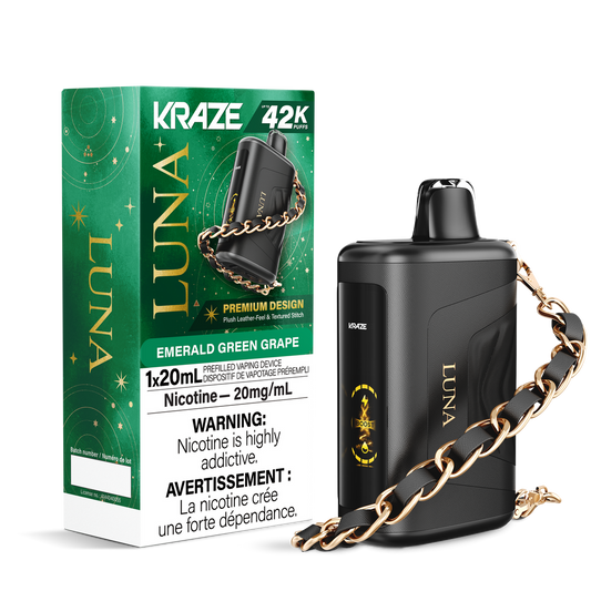 Kraze LUNA 42K - Emerald Green Grape 20mg/ml disposable (Provincial)