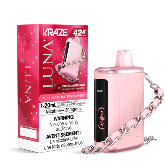 Kraze LUNA 42K - Ruby Peach Watermelon Ice 20mg/ml disposable (Provincial)