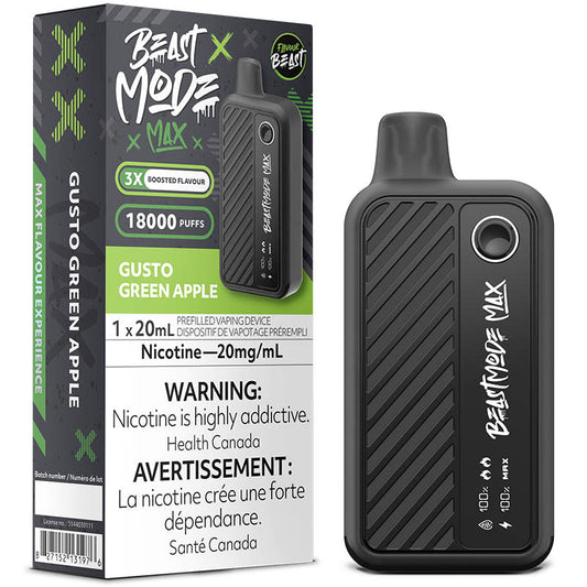 Flavour Beast Mode Max 18K Gusto Green Apple 20mg/mL Disposable ( Provincial)