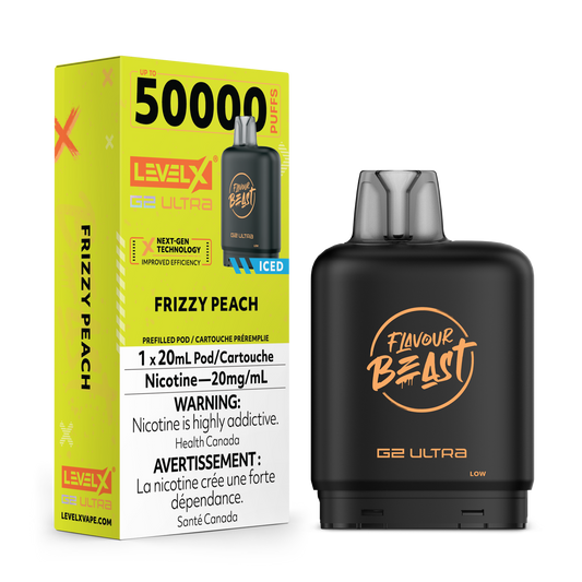 Flavour Beast Level X G2 Ultra Pod 50k Frizzy Peach Iced  20mL 20mg/ml (Provincial)