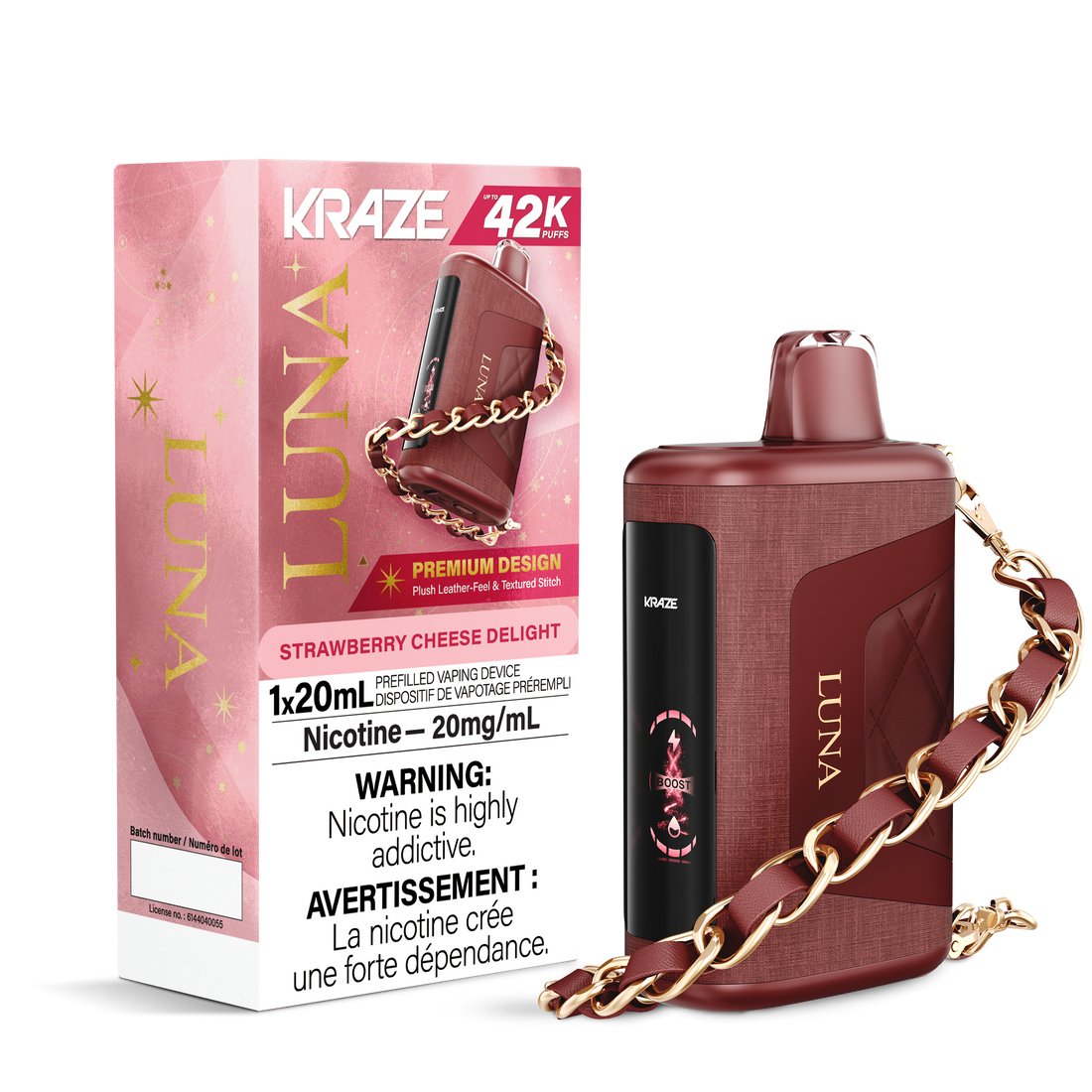 Kraze LUNA 42K - Strawberry Cheese Delight 20mg/ml disposable (Provincial)