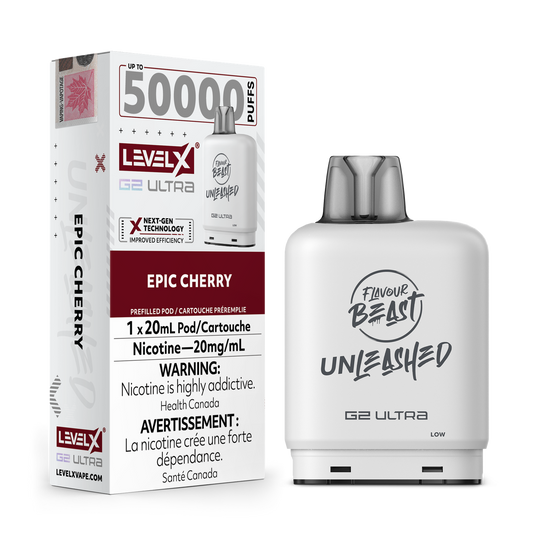 Flavour Beast Unleashed Level X G2 Ultra pod 50k Epic Cherry 20mg/mL (Provincial)