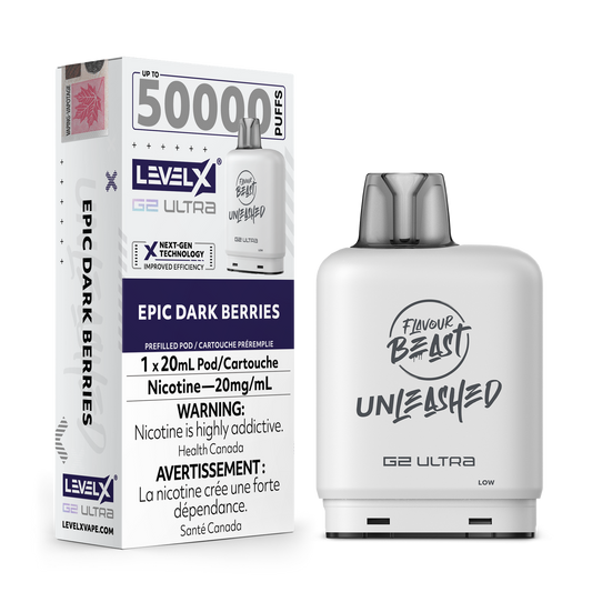 Flavour Beast Unleashed Level X G2 Ultra pod 50k Epic Dark Berries 20mg/mL (Provincial)