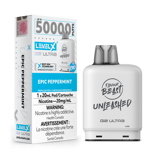 Flavour Beast Unleashed Level X G2 Ultra pod 50k Epic Peppermint Iced 20mg/mL (Provincial)