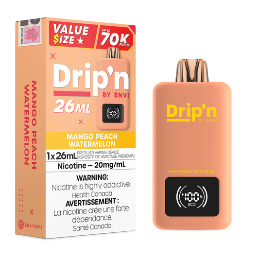 Drip’n 70k Mango Peach Watermelon 20mg/mL Disposable (Provincial)