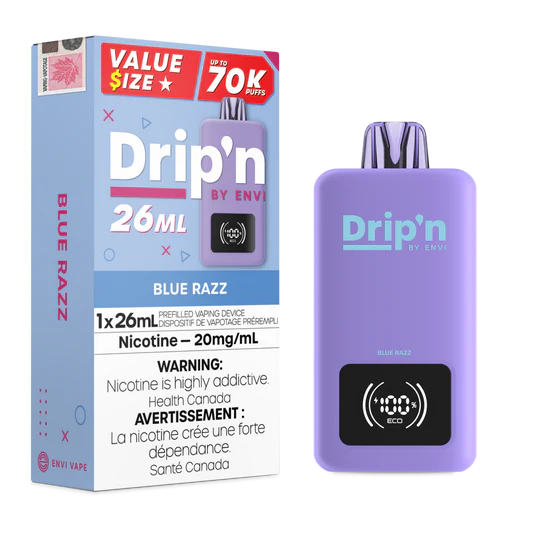 Drip’n 70k Blue Razz  20mg/mL Disposable (Provincial)