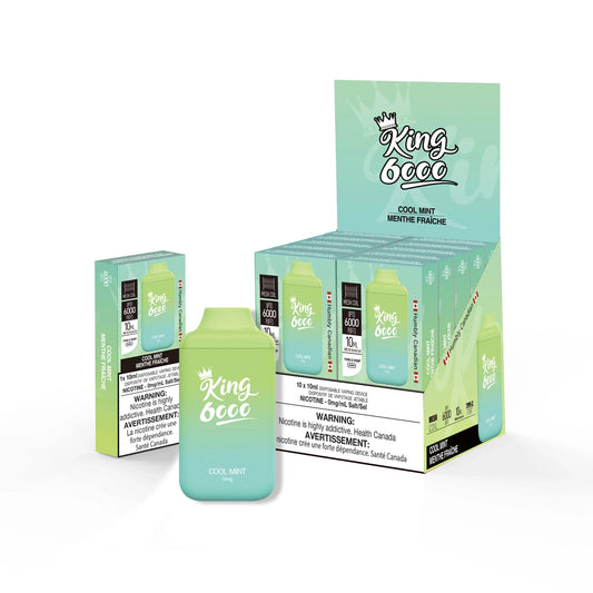 King vape 6000 Cool Mint 0mg/ml disposable vape (Provincial)