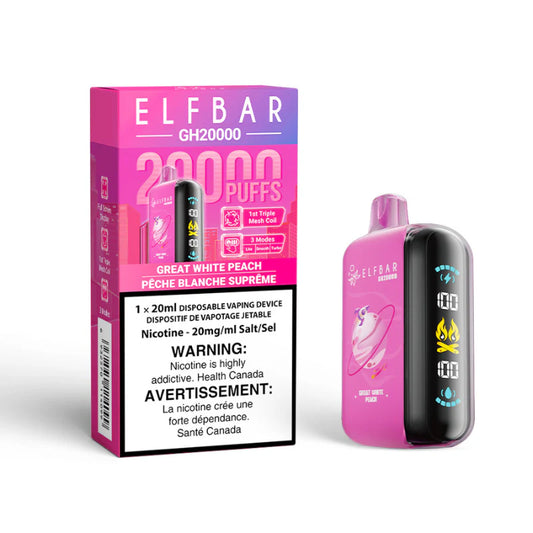 Elf Bar GH20k Great White Peach 20mg Disposable (Provincial)