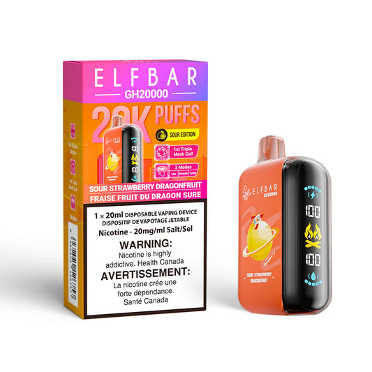 Elf Bar GH20k Sour Strawberry Dragonfruit 20mg Disposable (Provincial)