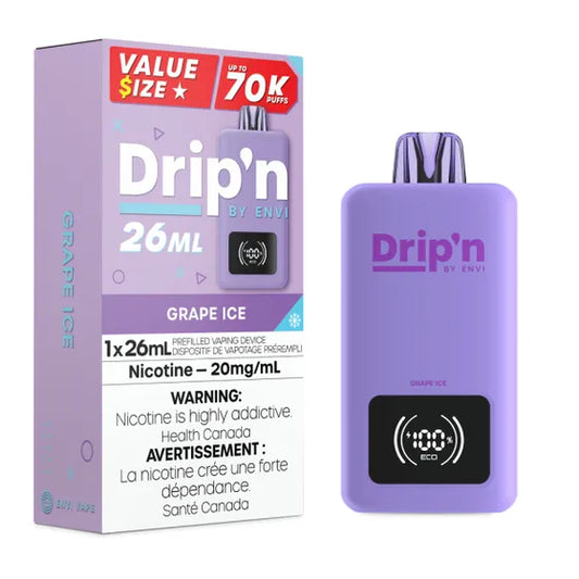 Drip’n 70k Grape ice 20mg/mL Disposable (Provincial)