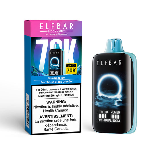 Elf bar 70k Blue Razz Ice 20mg/mL Disposable (Provincial)
