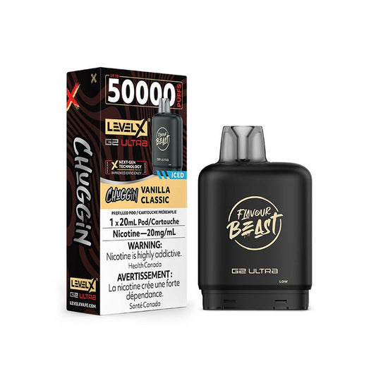Flavour Beast Level X G2 Ultra Pod 50k Vanilla Classic Iced  20mL 20mg/ml (Provincial)