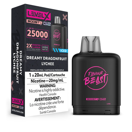 Flavour Beast Level X G2 Pod 25k Dreamy Dragonfruit Lychee Iced  20mL 20mg/ml (Provincial)