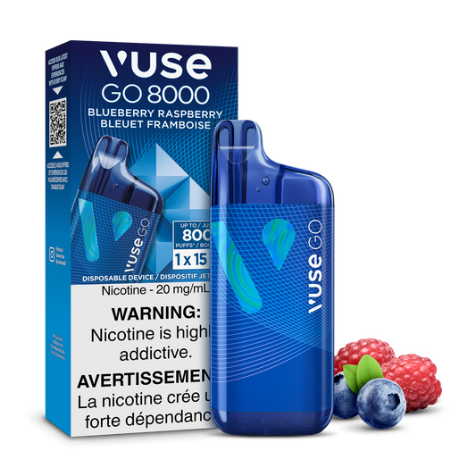 Vuse Go 8000 Blueberry Raspberry 20mg/ml Disposable (Provincial)
