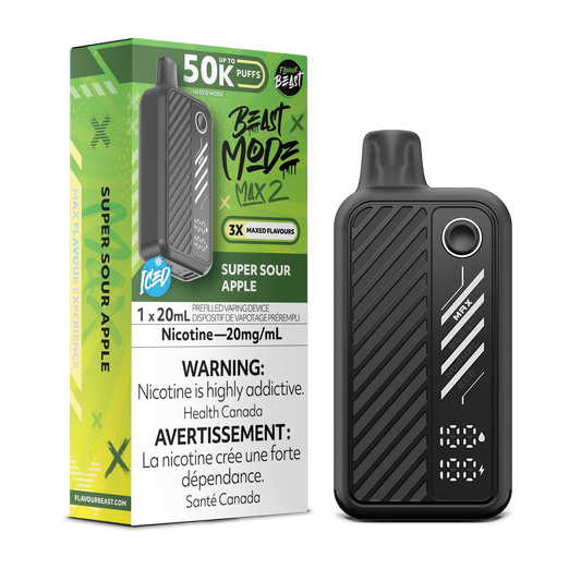 Flavour Beast Mode Max2 50K Super Sour Apple Ice 20mg/mL Disposable (Provincial)