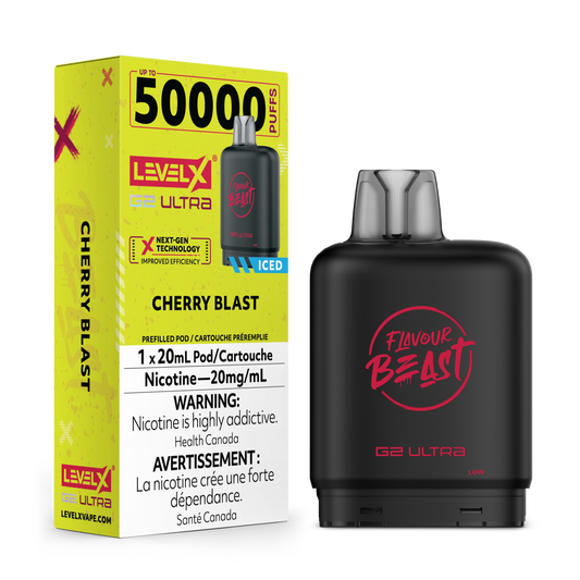 Flavour Beast Level X G2 Ultra Pod 50k Cherry Blast Iced 20mL 20mg/ml (Provincial)