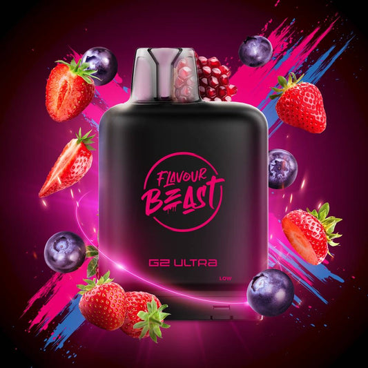Flavour Beast Level X G2 Ultra Pod 50k Strawberry Rasberry Blueberry Iced 20mL 20mg/ml (Provincial)