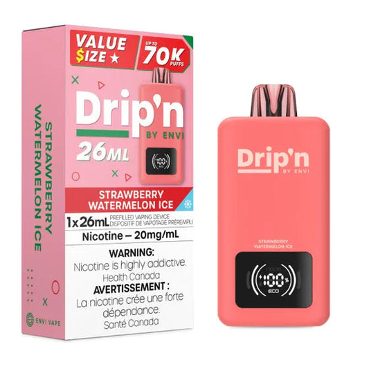 Drip’n 70k Strawberry Watermelon Ice 20mg/mL Disposable (Provincial)