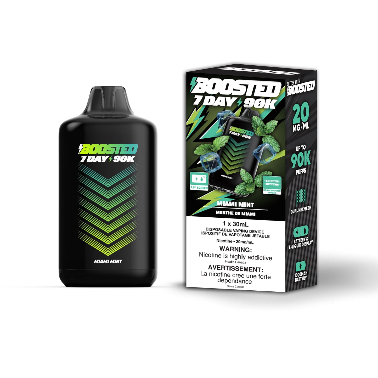 Boosted 90k Miami Mint  20mg disposable (Provincial)