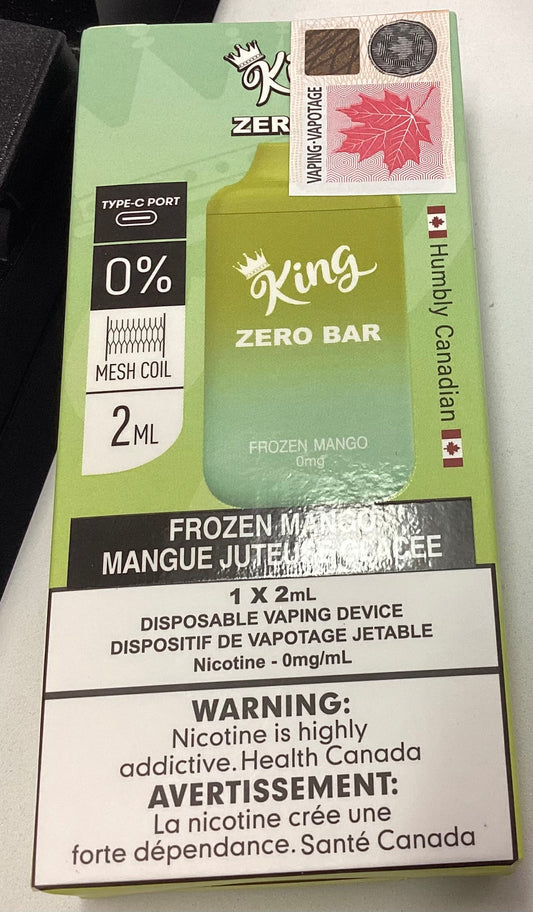King Zero Bar Frozen Mango 0mg/ml disposable vape (Provincial)