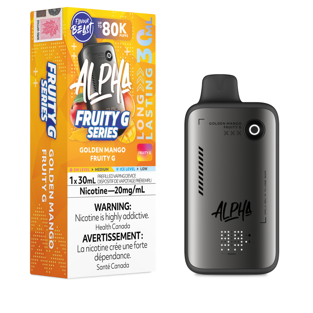 Flavour Beast Alpha Golden Mango Fruity G 80K 20mg/ml disposable (Provincial)