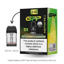 Caliburn GPP 0.4Ω/ 3ml replacement pods 4 pack