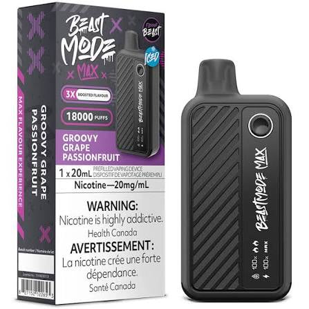 Flavour Beast Mode Max 18K Groovy Grape Passionfruit Iced 20mg/mL Disposable ( Provincial)