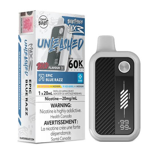 Flavour Beast Mode Max 3 60K Unleashed Epic Blue razz Iced 20mg/mL disposable (Provincial)