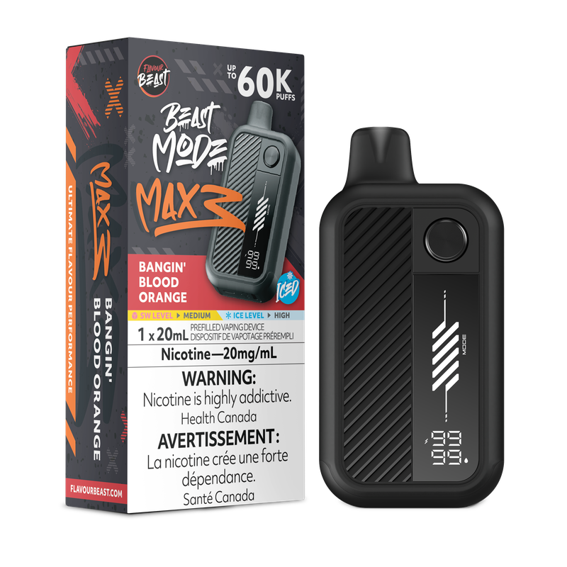 Flavour Beast Mode Max 3 60K Bangin’ Blood Orange Iced 20mg/mL disposable (Provincial)