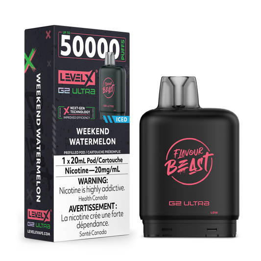 Flavour Beast Level X G2 Ultra Pod 50k Weekend Watermelon 20mL 20mg/ml (Provincial)