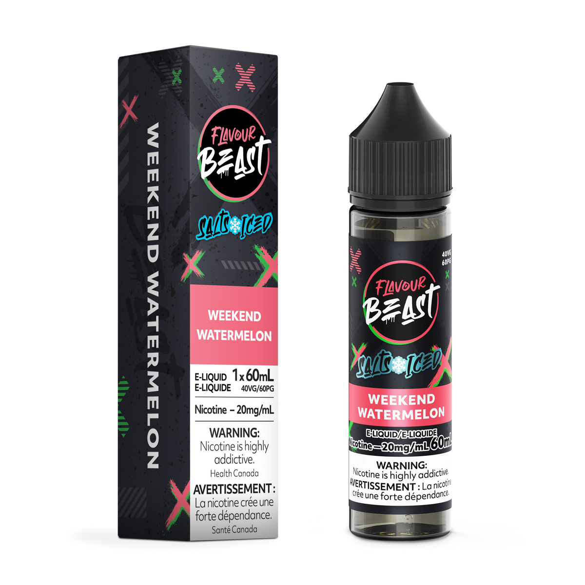 Flavour Beast E-liquid - Weekend Watermelon Iced 20mg/60ml (Provincial)