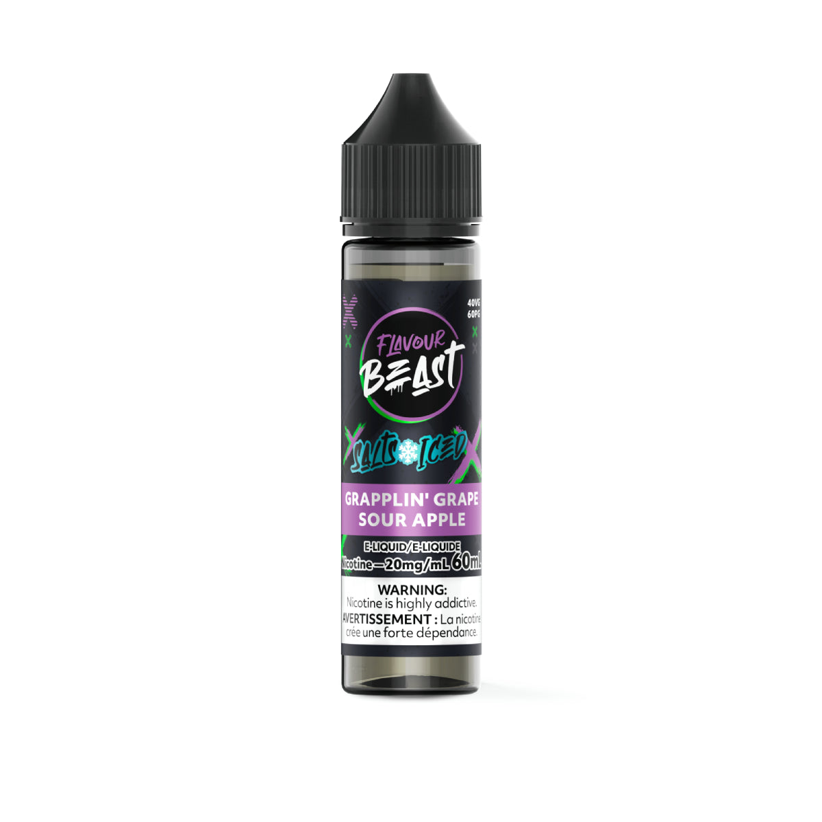 Flavour Beast E-Liquid – Grapplin’ Grape Sour Apple 20mg/60ml (Provincial)