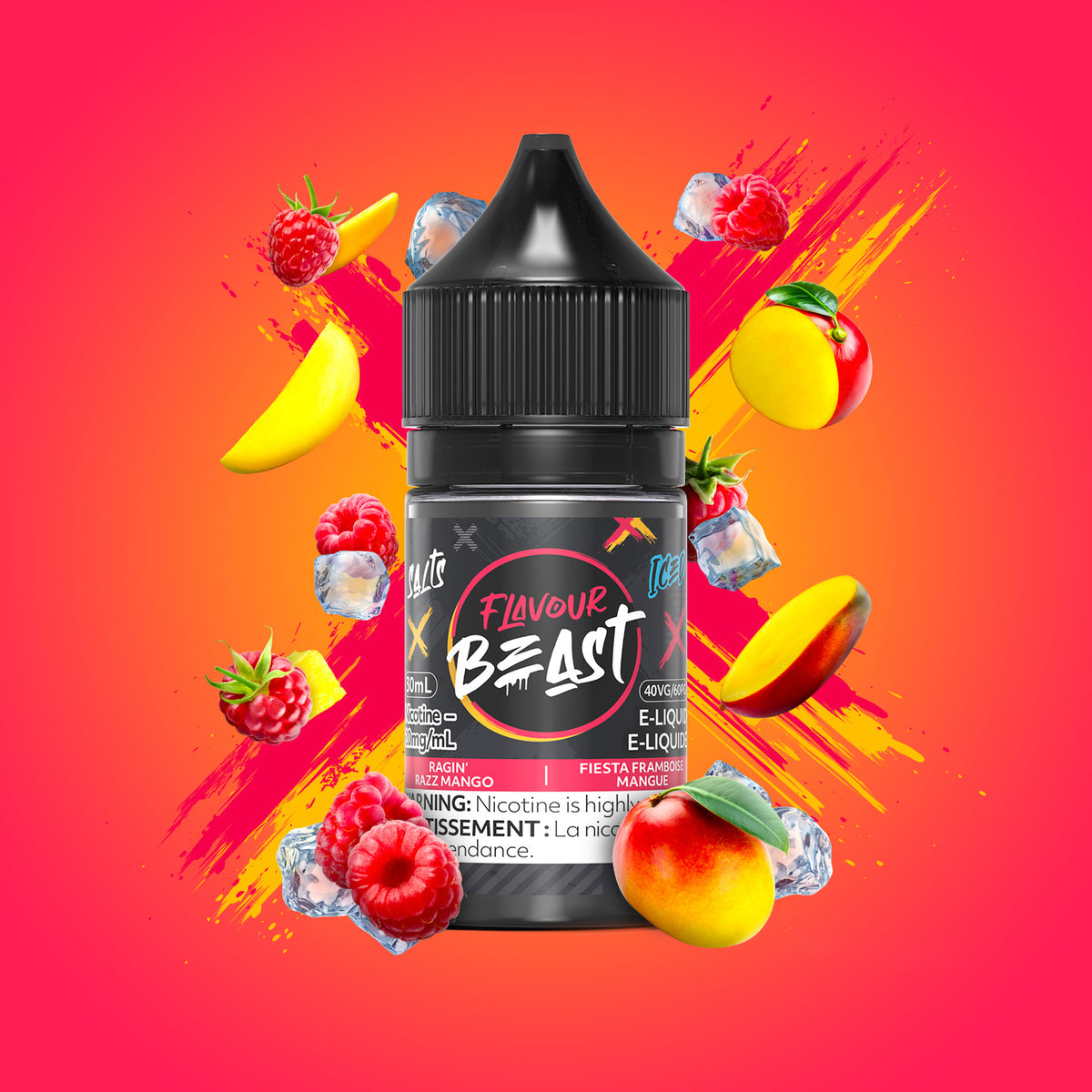 Flavour Beast E-liquid - Ragin Razz Mango Iced 10mg/30ml (Provincial)