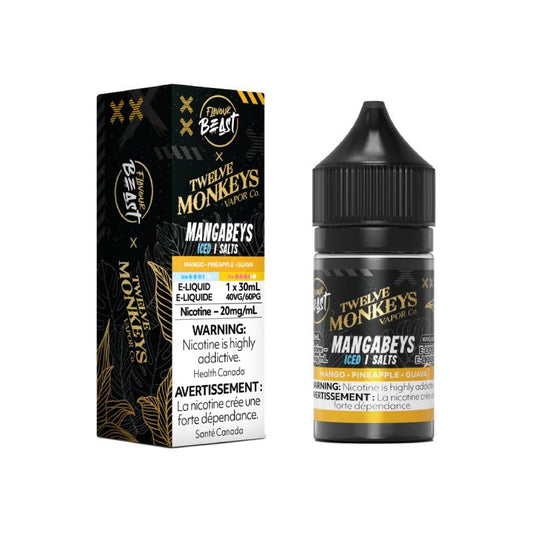 Flavour beast x 12 twelve monkeys Mangabeys Iced Salt e-liquid  20mg/ml 30ml   (Provincial)